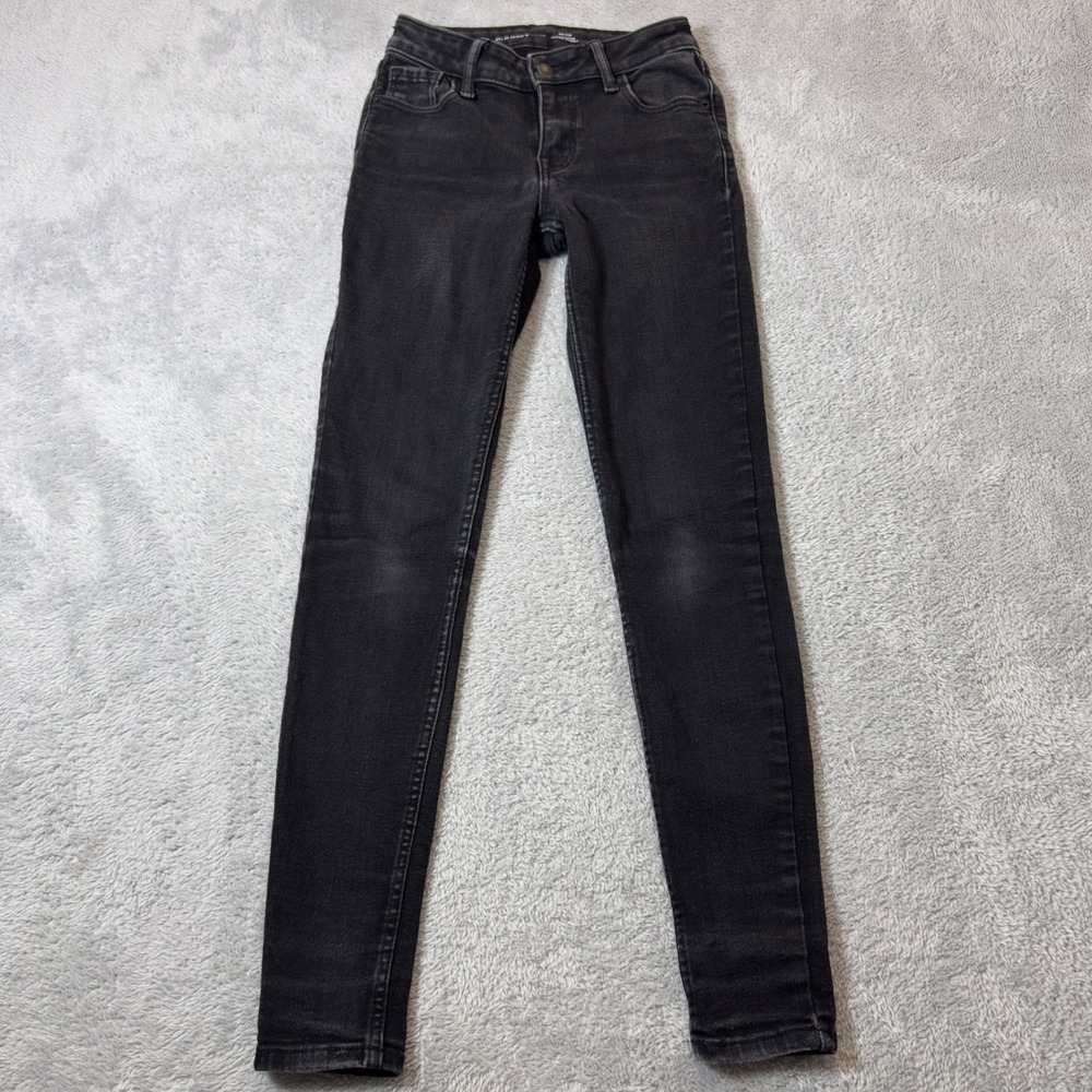 Old Navy Rockstar Super Skinny Jeans Womens 00 Black Mid-Rise Stretch Denim